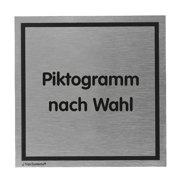 Tello Piktogramm quadratisch | stilvolles Türschild aus Aluminium mit Text oder Piktogramm nach Wahl