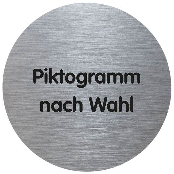 Tello Piktogramm rund | stilvolles Türschild aus Aluminium mit Text oder Piktogramm nach Wahl