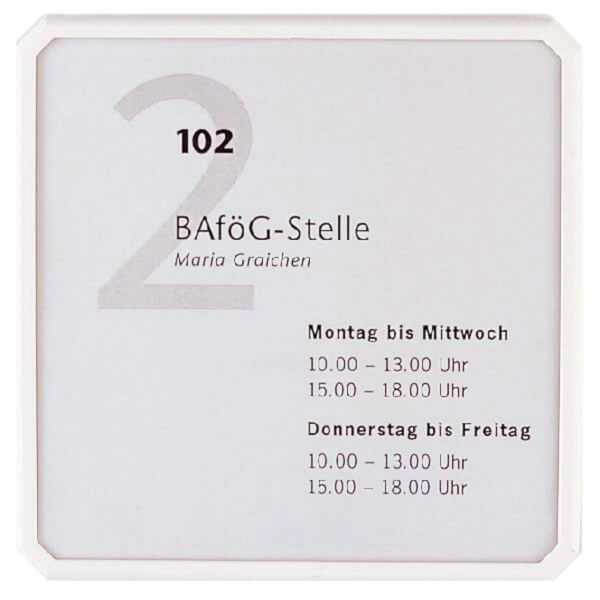 VARIO SIGN Türschild Futur | mit hochwertigem ABS-Kunststoffrahmen achteckig in weiß